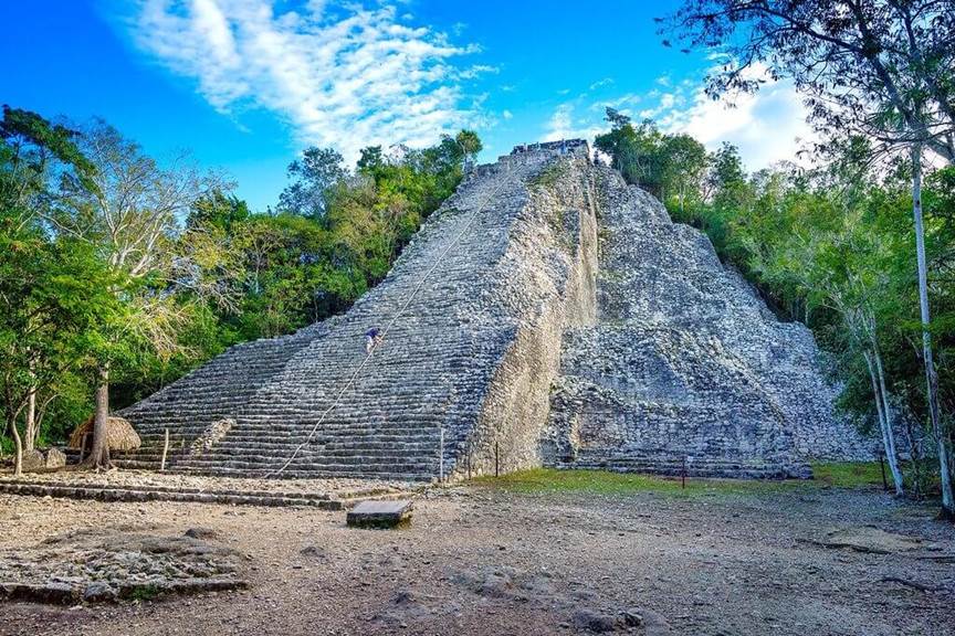 Description: Coba Ruins Guide: Climbing Ancient Pyramids In Mexico